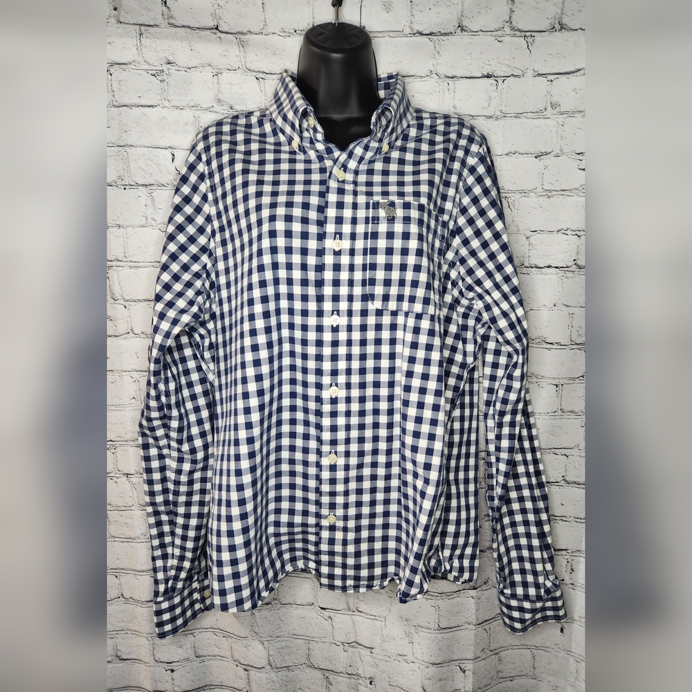 Abercrombie & Fitch Plaid Long‎ Sleeve Button Down Shirt Size XL